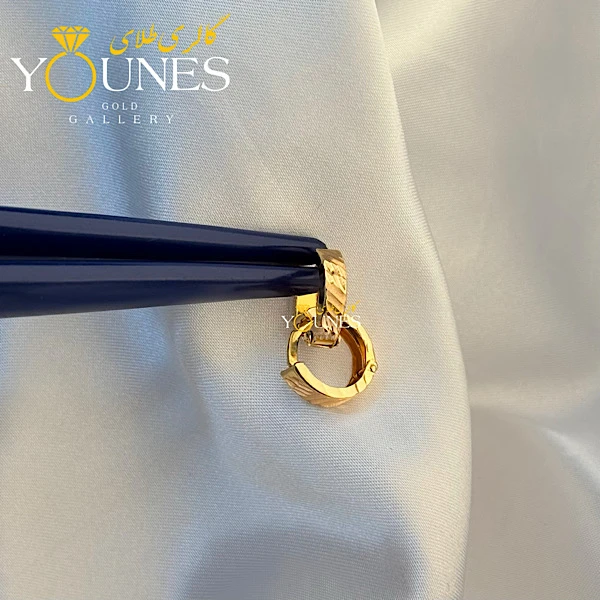 گوشواره حلقه ای پر تراش طلا